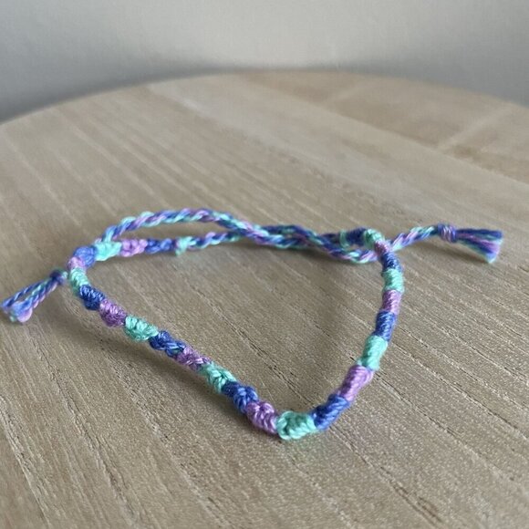 Wisteria Bracelet, anklet, trendy, comfortable, tie, embroidery thread, woven, g - Picture 1 of 1